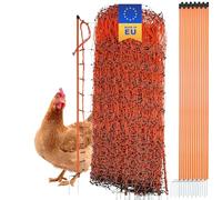 Agrarzone Filet pour volailles électrifiable orange 50m x 106cm | Filet électrifiable avec double pointe | Petite maille et robuste | Clôture pour poulets pour l'élevage de volailles en toute sécurité