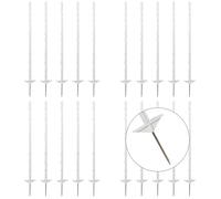 Agrarzone Lot de 20 piquets de clôture de pâturage en plastique de 105 cm, 8 œillets, blancs, stables, avec double marchepied, clôture mobile pour poulailler, piquet en plastique - Piquets de clôture