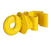 Agrarzone Lot de 25 isolateurs annulaires pour poteaux en T, jaunes, isolateurs robustes, idéal pour les poteaux de clôture de pâturage, isolateur de poteau en T pour toron, corde, fil