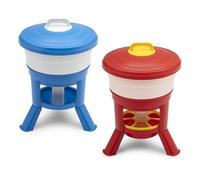 Agrarzone Mangeoire automatique de nourriture et abreuvoir pour volaille, ensemble 30 litres - Distributeur de nourriture et abreuvoir pour poules en plastique de haute qualité