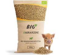 Agrarzone Nourriture Bio Mini-cochons 20 kg - Granulés & 100% Bio - Aliment Complet pour cochons Nains, Mini-cochons & teacups