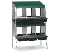 Agrarzone Pondoir à étages 6 Compartiments - Nids à pondre Peu encombrants pour Poules avec Compartiment à œufs et Double Support