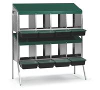 Agrarzone Pondoir à étages 8 Compartiments - Nids à pondre Peu encombrants pour Poules avec Compartiment à œufs et Double Support