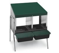 Agrarzone Pondoir avec Pieds 2 Compartiments - Pondoir métallique Stable pour Poules avec Compartiment à œufs