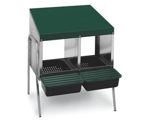 Agrarzone Pondoir avec Pieds 2 Compartiments - Pondoir métallique Stable pour Poules avec Compartiment à œufs