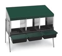 Agrarzone Pondoir avec Pieds 3 Compartiments - Pondoir métallique Stable pour Poules avec Compartiment à œufs