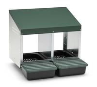 Agrarzone Pondoir pour Poules 2 Compartiments - Nid de Ponte Robuste avec bac de récupération et Grille d'aération - Nid de Poule à Rouleau pour Montage Mural