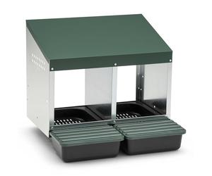 Agrarzone Pondoir pour Poules 2 Compartiments - Nid de Ponte Robuste avec bac de récupération et Grille d'aération - Nid de Poule à Rouleau pour Montage Mural
