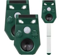 Agrarzone Répulsif Solaire à Ultrasons 2X pour Animaux - Capteur de Mouvement et Flash Puissant - Répulsif Chiens, Fouines, Chats pour Jardin - Répulsion Efficace des Chats et Chiens par Ultrasons