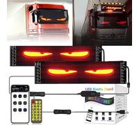 Agrdeed 2pcs Yeux LED Pour Camion,Yeux de Diable pour Voitures, 102 x 348 mm Panneau D'affichage LED, Écran Doux Avec ContrôLe par Application pour Voiture, Camion, Vitrine de Magasin