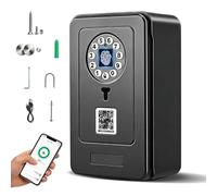 Agrdeed Coffre-fort à clés intelligent - Contrôle par application et code PIN, Bluetooth, empreintes digitales, coffre-fort mural pour clés avec kit de montage, armoire à clés avec couvercle résistant