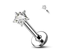 Agrewd Bijou de piercing minimaliste en titane G23 pour cartilage, hélix, tragus, conque, cartilage, tragus, conque, clous d'oreilles à tige filetée à l'intérieur, 8 mm, Zircone cubique