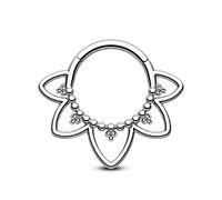 Agrewd Bijoux de Piercing Minimaliste Fleurs de Lotus - Anneau Septum en Argent, Acier Inoxydable 316L 16G - Boucle d'oreille Daith Hélix Cartilage - Fermoir à Cliquet pour Femmes et Hommes