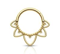 Agrewd Bijoux de Piercing Minimaliste Fleurs de Lotus - Anneau Septum en Or, Acier Inoxydable 316L 16G - Boucle d'oreille Daith Hélix Cartilage - Fermoir à Cliquet pour Femmes et Hommes