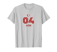Agri 04 Türkiye Memleket Retro T-Shirt, Homme, Argent, XXL