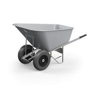 Agri Barrow Brouette 200 litres en plastique avec pneus anti-crevaison Twin Slim Gris - Idéal pour les équestres, les agriculteurs, les jardiniers, les écuries et une utilisation intensive