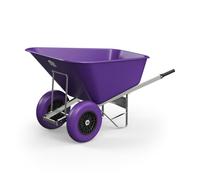 Agri Barrow Brouette 200 litres en plastique avec pneus anti-crevaison Twin Slim Violet - Idéal pour les équestres, les agriculteurs, les jardiniers, les écuries et une utilisation intensive