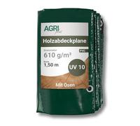 AGRI plus Bâche de Couverture en Bois 1,5 x 10 m - avec œillets I Tissu PVC 610 g/m² Stable avec Bords renforcés Autour I Couverture à Long Terme I Résistante aux intempéries & UV 10 Ans
