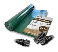 AGRI plus Bâche de Protection en Bois 1,5 x 30 m sur Rouleau - avec 64 œillets HoldOn I 610 g/m² de qualité Camion I pour couvertures à Long Terme I Résistant aux intempéries et aux UV 10 Ans