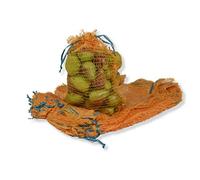 AGRI plus Lot de 100 sacs à pommes de terre jaune doré avec cordon de serrage I 50 x 80 cm I Différentes tailles I Sacs à grosses mailles de 25 kg