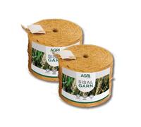 AGRI plus Lot de 2 = 3 600 m de fil de liaison en sisal écologique - Fil de récolte - Épaisseur : 200 m/kg - Ficelle de jardin résistante aux intempéries
