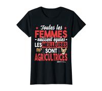 Agricultrice Agriculture Poulailler Poule Vache Humour Noël T-Shirt