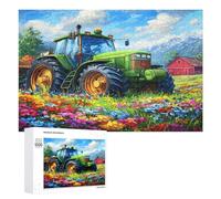 Agriculture Tracteur Vintage Puzzle 500 Pièces Challenge Relaxant Vie Rurale Jouet Éducatif 3D pour Adultes Et Enfants Décoration Artistique Cadeau De Fête Famille 500 PCS