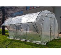 Agrimec Serre tunnel en acier galvanisé et polyéthylène 200 µ - MS 12 m² - MS2X6/1,5