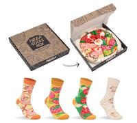 AGRIMONY Boîte de chaussettes amusantes sandwich pizza pour homme et femme - Cadeaux pour hommes - Chaussettes colorées amusantes et amusantes, C--LT-Pizza-04, M-L