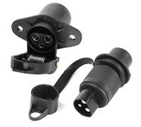 AGRISHOP 12V Bouchon Fiche Prise Remorque 3 Broches pour Remorque,12V Étanche Connecteur Prise 3 Broches Mâle Femelle Adaptateur Fiche 3 Broches pour RV Caravane Tracteur Camion Van Conseil