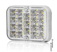 AGRISHOP 1piece LED Feu de Recul 12v24v Remorque Blanc Homologation,Feu de Recul 19 LED 12v Étanche Imperméable pour Voiture Caravane Camion