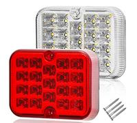 AGRISHOP 1xLED Rouge Antibrouillard Arrière Éclairage 12v24v Remorques,1xLED Blanc Feu de Recul 12v24v Remorque Homologation,Brouillard de Remorque Étanche Imperméable pour Voiture Caravane Camion