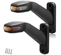 AGRISHOP 2 PCS 12/ 24V LED Caoutchouc Tiges Base Balisage Latéral Remorque Aperçu lumineux Feu Signalisation Ambre Blanc Rouge Lampe Étanchéité Caravane Camion Tracteur E-mark Homologacio