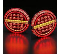 AGRISHOP 2 PCS 12/24V Tour Hamburger Led Feux Arrière De Remorques Lampe Éclairage Stop Arrière Plaque d'Immatriculation L'Éclairage Imperméable Pour Camion Caravane Van Tracteur E-Mar