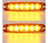 AGRISHOP 2pc Lampe Stroboscopique Led 12v24v Voiture Moto,6leds Ambre Avertissement Barre Lumineuse Danger Balise Clignotant Lumières de Sécurité Auto Flashing Lamp pour Véhicule Tracteur Gril Camion