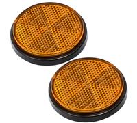 AGRISHOP 2X Catadioptre Orange Rond Adhesif Catadioptre pour Vehicule Réflecteur Remorque Signalisation