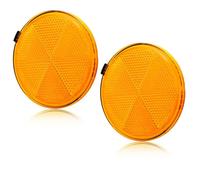 AGRISHOP 2X Catadioptre Remorque Jaune,Reflecteur Remorque Autocollant Ø80mm Catadioptre Adhesif