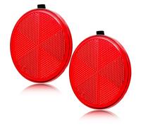 AGRISHOP 2X Catadioptre Remorque Rouge,Reflecteur Remorque Autocollant Ø80mm Catadioptre Adhesif E9