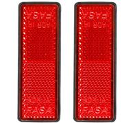 AGRISHOP 2X Catadioptre Rouge Rectangulaire Adhesif Catadioptre pour Vehicule Réflecteur Remorque Signalisation