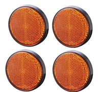 AGRISHOP 4pièces Catadioptres Remorque Orange avec E4,Camion Catadioptre Rond Φ60mm Caravane Réflector Arrière,Catadioptres Adhésif Orange pourPoteau de Porte Véhicules(Rond-Orange-4pièces)