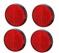 AGRISHOP 4pièces Catadioptres Remorque Rouge avec E4,Camion Catadioptre Rond Φ60mm Caravane Réflector Arrière,Catadioptres Adhésif Rouge pourPoteau de Porte Véhicules（Rond-Rouge-4pièces）