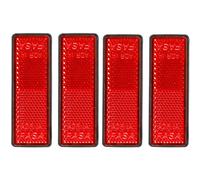 AGRISHOP 4X Catadioptre Rouge Rectangulaire Adhesif Catadioptre pour Vehicule Réflecteur Remorque Signalisation