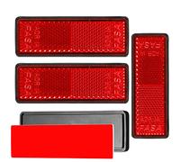 AGRISHOP 4xCatadioptre Remorque Rouge,Reflecteur Remorque Autocollant,97.7x32x9mm,Catadioptre Adhesif,Réflector Rectangulaire,Signalisation Remorque Reflecteurvelo (Rectangulaire/Adhésif/Rouge)
