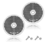 AGRISHOP Blanc Catadioptre Rond,2pièces,Homologué E9,Ø60 mm,Réflecteurs à Visser pour Remorque,Reflector Rond Signalisation pour Poteau Van Auto RV Caravane,Reflector Œil de Chat (Blanc/Rond/2pièces）
