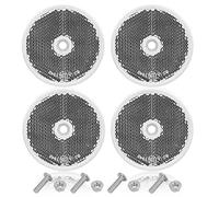 AGRISHOP Blanc Catadioptre Rond,4pièces,Homologué E9,Ø60 mm,Réflecteurs à Visser pour Remorque,Reflector Rond Signalisation pour Poteau Van Auto RV Caravane,Reflector Œil de Chat (Blanc/Rond/4pièces）