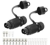 AGRISHOP Fiche Remorque 3broches 12v,2 pièces Fiche Attelage 3 pin Mâle avec Spade Connecteurs Isolant Sleeve Prise 3 Broches Male pour Agricole Véhicule Voiture Porte-vélo,Prise d'attelage Male