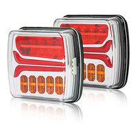 AGRISHOP Led Ensemble Feux Arrière De Remorques12/24V,2PCS Feu Eclairage Remorque LED Dynamique,Feux Arriere led pour Remorque,LED Indicateur Éclairage Antibrouillard Recul Etanche Tracteur Homologué