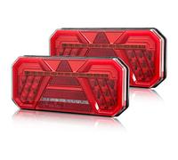 AGRISHOP Led Ensemble Feux Arrière De Remorques12V24V, 7Fonctions 2 PCS Feu Eclairage Remorque Caravane Camion Feu Arrière led,LED Indicateur Éclairage Antibrouillard Recul Etanche Homologué E-Mark