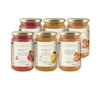 Agrisicilia Lot de 6 confitures d’agrumes 2 Orange sanguine de Sicile I.G.P. 2 Mandarine de Sicile 2 Citron de Syracuse I.G.P. bocal de 360 grammes idéal pour le petit-déjeuner et les desserts
