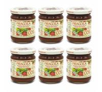 Agritur - Compote de fraise 100% biologique, sans sucres ajoutés, naturelle et artisanale, idéale pour le petit-déjeuner et le goûter, parfaite comme garniture pour les desserts, lot de 6×210 g